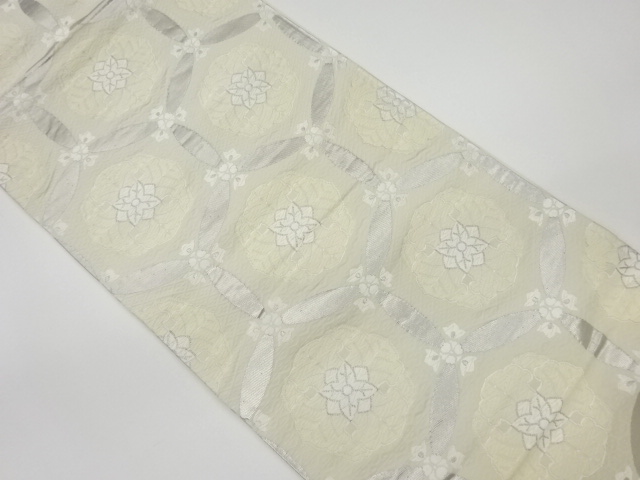 JAPANESE KIMONO / VINTAGE FUKURO OBI / WOVEN FLOWER CREST